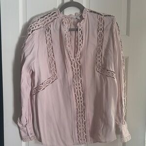 Reiss Blush Lace Detail Blouse size 8